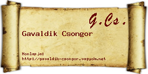 Gavaldik Csongor névjegykártya